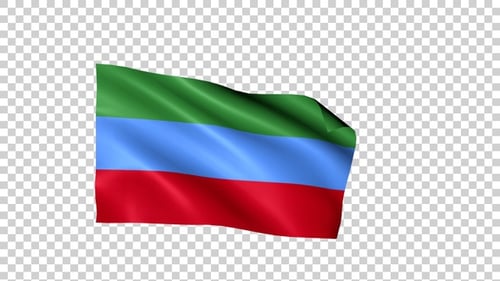 Waving Flag of Dagestan Realistic Animation