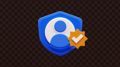 3D Verified User Security Badge Icon Animation
