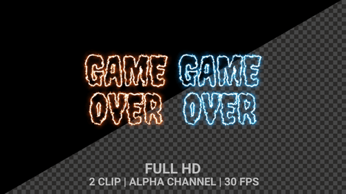 Animation textuelle Game Over avec effet de feu