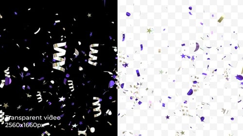 Falling Confetti and Star Streamers Celebration Overlay