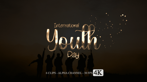 International Youth Day Elegant Metallic Text Reveal Pack