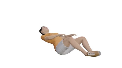 Frog Crunch animated fitness exercise workout alpha channel