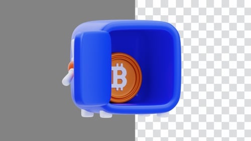 3D Animation of Bitcoin Locker Provides Secure Storage | Alpha Channel