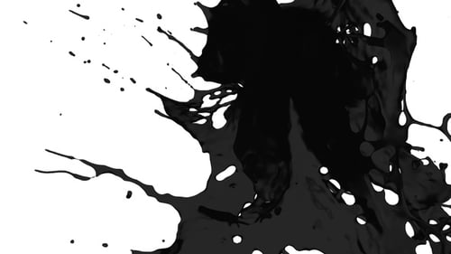 Drops Of Black Paint Colliding Splash V5