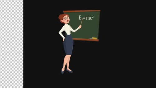 Teacher Character Animation Alpha Channel 1080p