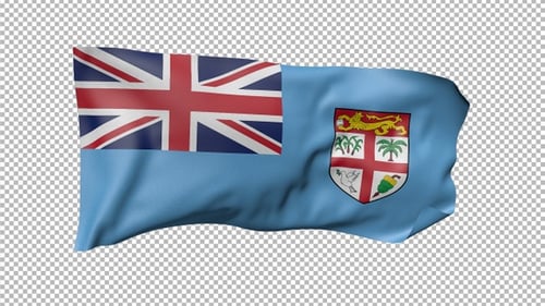 Fiji National Flag Realistic Waving Animation