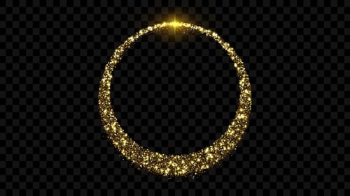 Elegant Golden Particle Circle Reveal Frame Loop