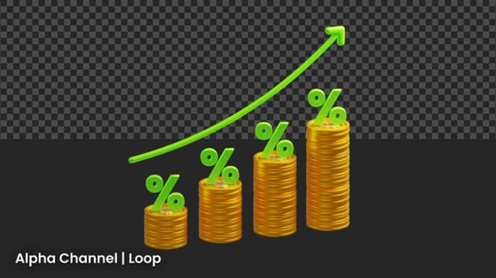 3D Increasing Interest Rates Graph Animation | Alpha Loop, Elements ...