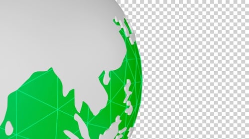 3D Globe Seamlessly Rotating Green V3