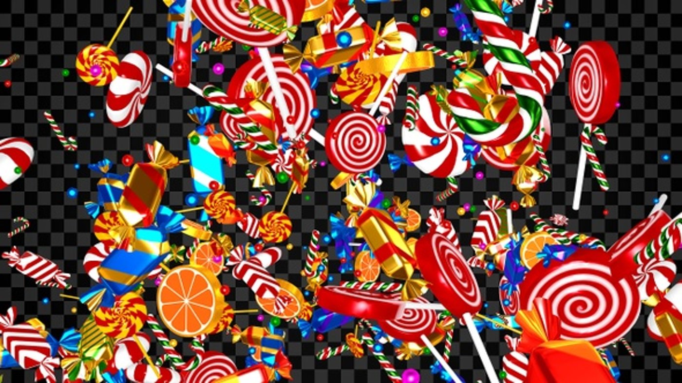 Colorful Falling Candies Sweet Celebration Transition, Overlays Motion ...