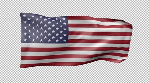 United States Of America Waving Flag Transparent Alpha
