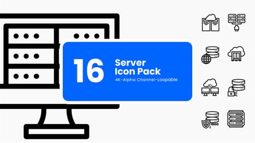Hosting & Cloud System Icons – Animated Tech Motion Pack