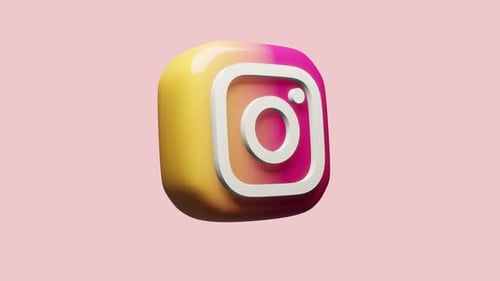 Animated 3D Glossy Instagram Icon for Social Media Projects