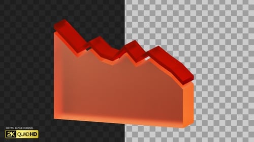 3D Red Crystal glass diagram | Alpha Channel