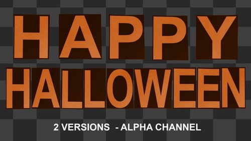 Crumpled Paper Happy Halloween Text Reveal Animation