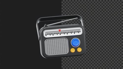 Modern 3D Radio Antenna Extension and Tuning Dial Animation