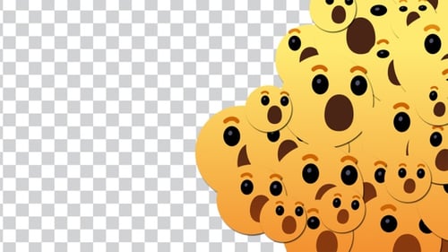 Animated Flat Design Emoji Faces Crowd Transition