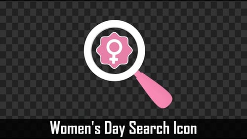 Flat Design Magnifying Glass Revealing Female Gender Symbol