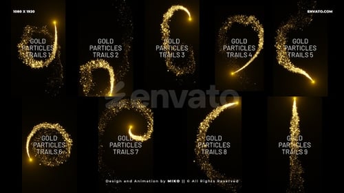 Vertical Gold Particles Trails