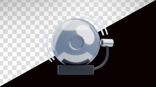 3D Animation of Alarm Bell on Alpha Channel