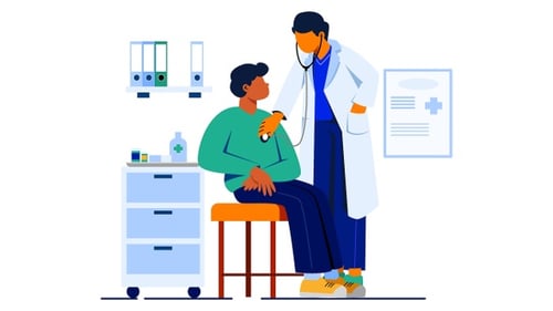 Doctor Examining Patient Medical Checkup Flat Design Animation