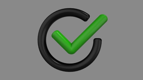 Animated 3D Checkmark Circle Icon Pack