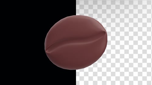 3D-Animation des Symbols für braune Kaffeebohnen