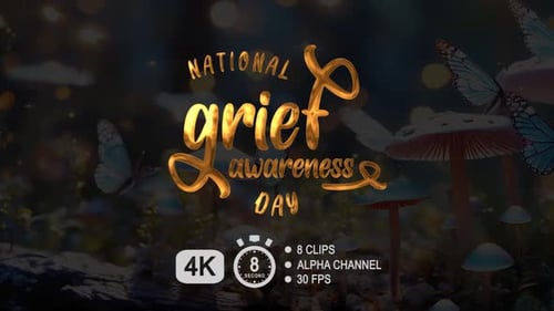National Grief Awareness Day Text Animation