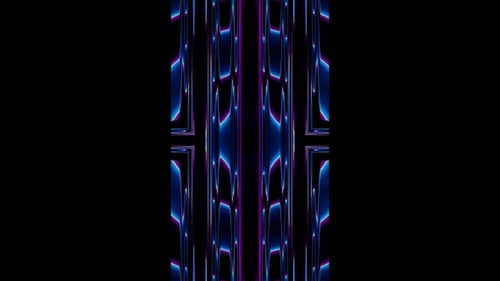 Vertical video abstract purple and blue blinking neon vj loop animation
