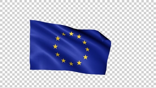European Union Flag Waving Seamless Loop Animation