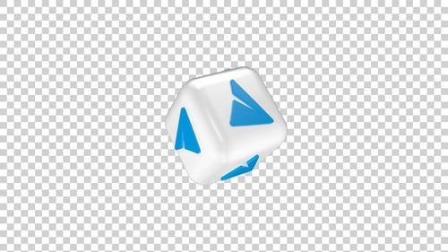 Sleek 3D Telegram Messaging App Icon Animation