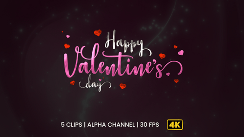 Happy Valentine's Day Fluid Text Reveal with Hearts