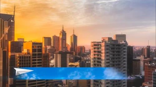 Lower Third Paper Plane - 4k