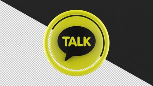 3D Animated Talk Speech Bubble Icon Rotation