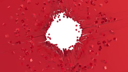 Abstract Cubes Red With Alpha Channel