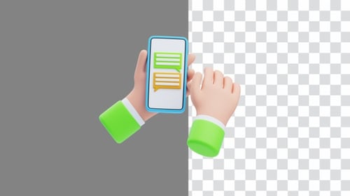 3D Animation of Clicking On New Message