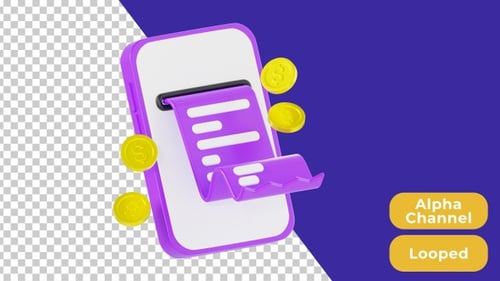 3D Animated Online Bill | Alpha Channel