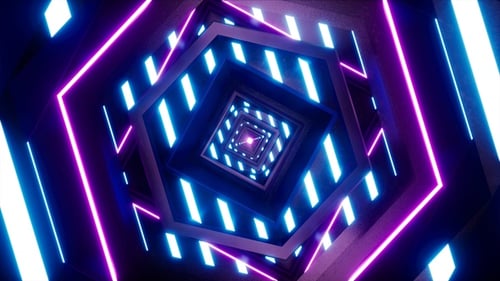 Estructura metálica con luz de neón parpadeante Vj Loop