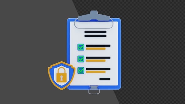 3D Animation of Privacy Policy | Alpha Channel, Elements Motion ...