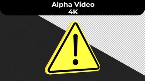 Animated Yellow Warning Triangle Exclamation Mark Icon