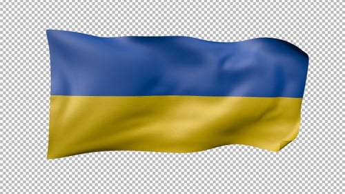 Realistic Waving Ukraine Flag Animation
