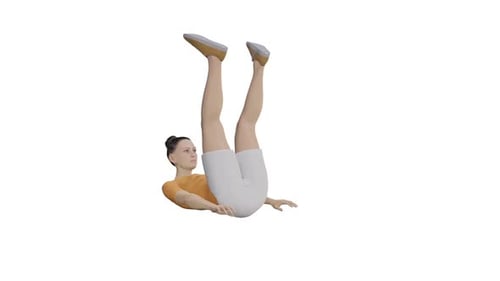 Jack Knife fitness exercise workout animation 45 angle view