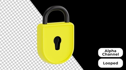 3D Animated Lock | Alpha Channel