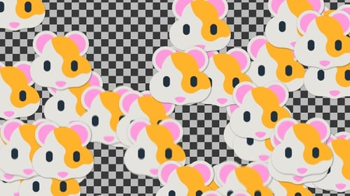 Cute Cartoon Hamster Head Pattern Transition