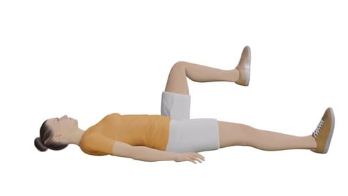 Animated Woman Performing Knee Fallout Exercise for Fitness