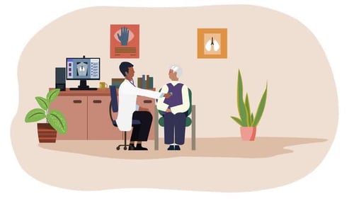 Animated Flat Design Medical Examination in Doctor's Office