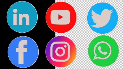 Animated 3D Social Media Icons Pack Rotation