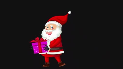 Gift Hold on hand Santa Animated 2D | Alpha Channel