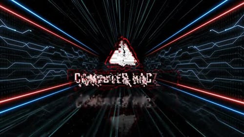 Computer Hacked Glitch Text Animation and Loading Interface, Loop