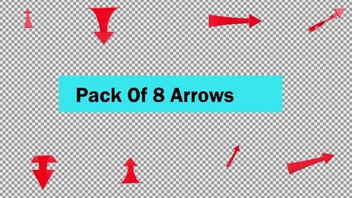 3D Animated Red Arrows Pack with Alpha Channel